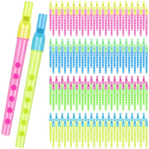 Lukmaa 200 Pcs 6.3” Soprano Recorder Bulk 6 Hole Plastic Recorders for Kid