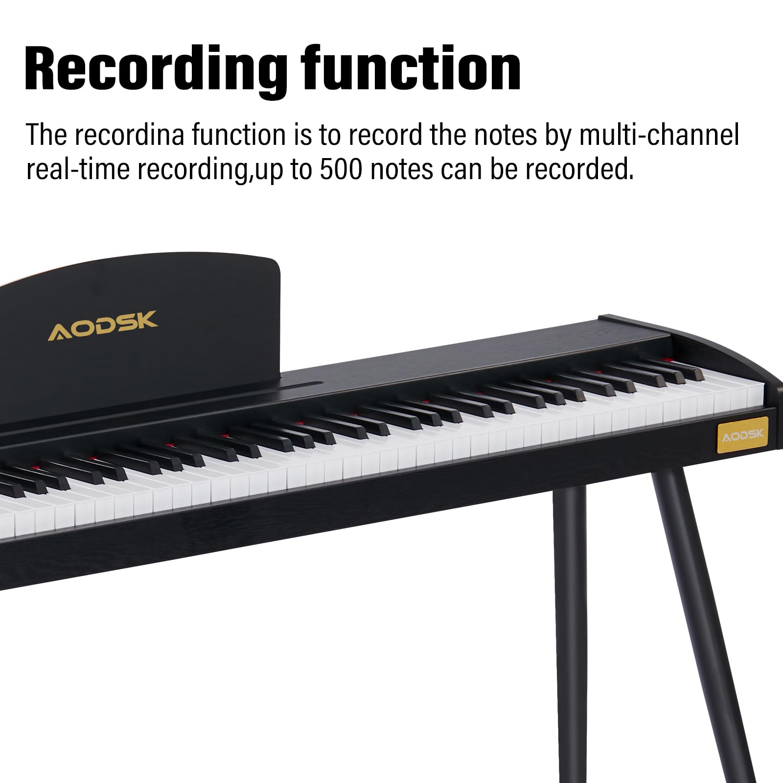 AODSK 88 Keys Digital Piano, Electric Piano Full-size Semi Weighted Keyboard For Beginners, 128 Tones & Rhythms, MIDI/USB Connectivity, Headphone Jack
