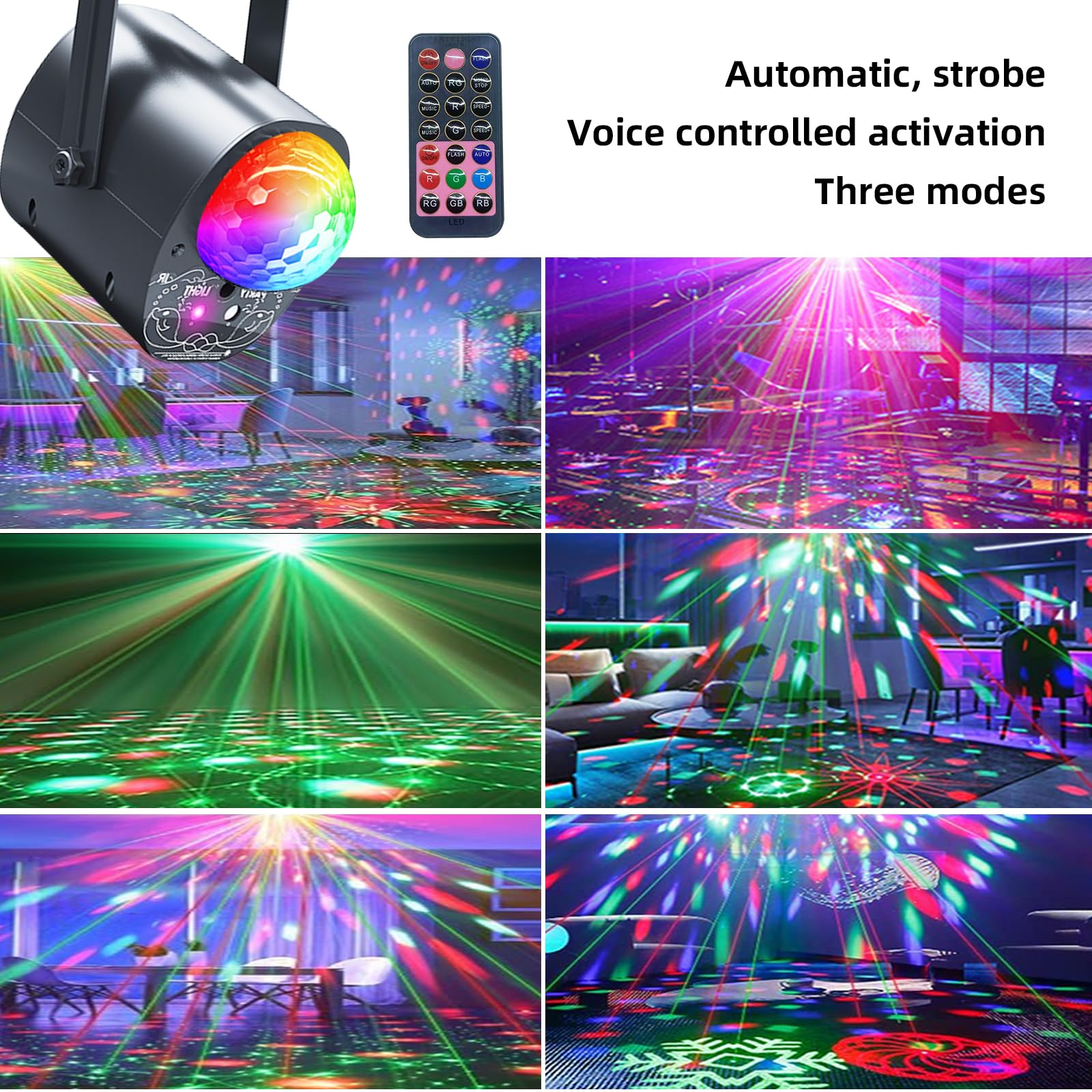 Yiixuyo Disco Ball Multi-Color Laser Pattern Light for Parties