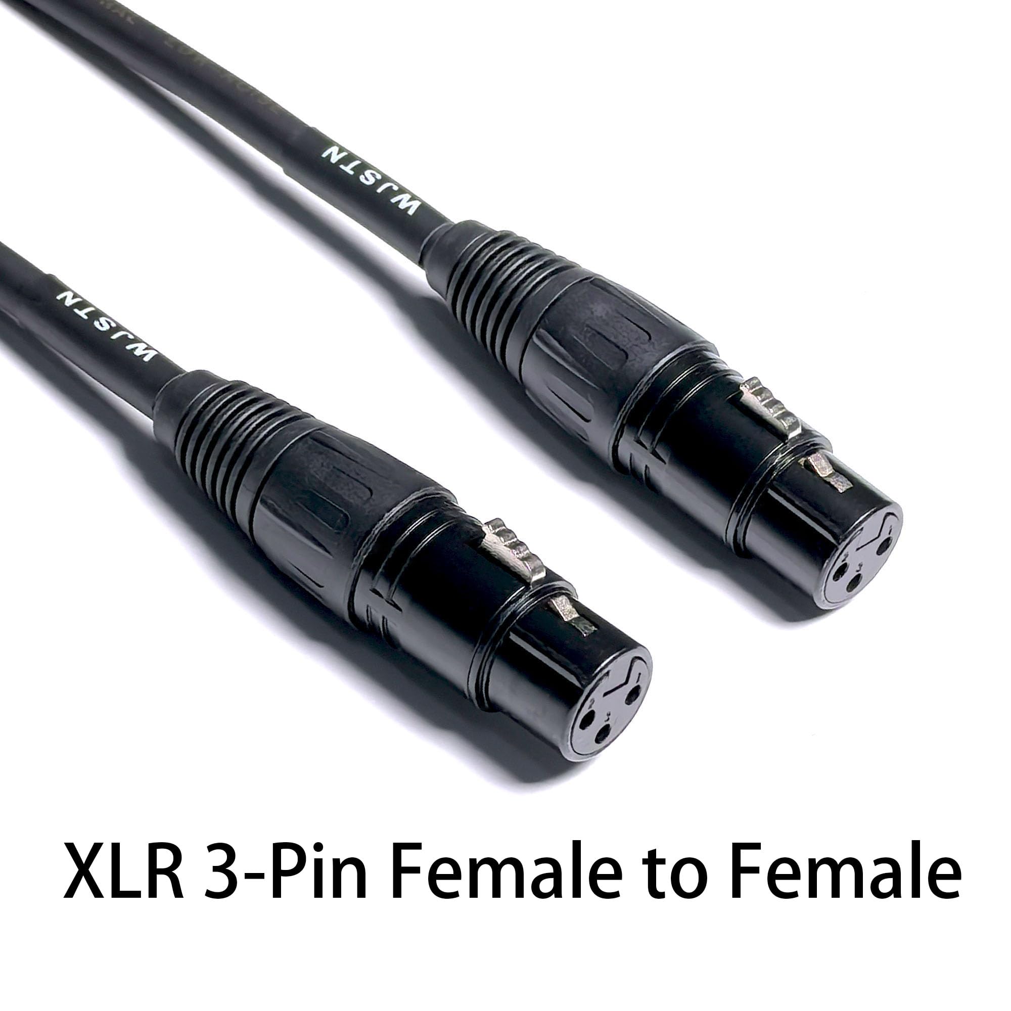 WJSTN Suanqi XLR Cables Microphone Cable Mic Cord XLR Female to Female Adapter Microphone Cord 3-Pin Stage & Studio, Oxygen-Free Copper (OFC) 6in 2Pack