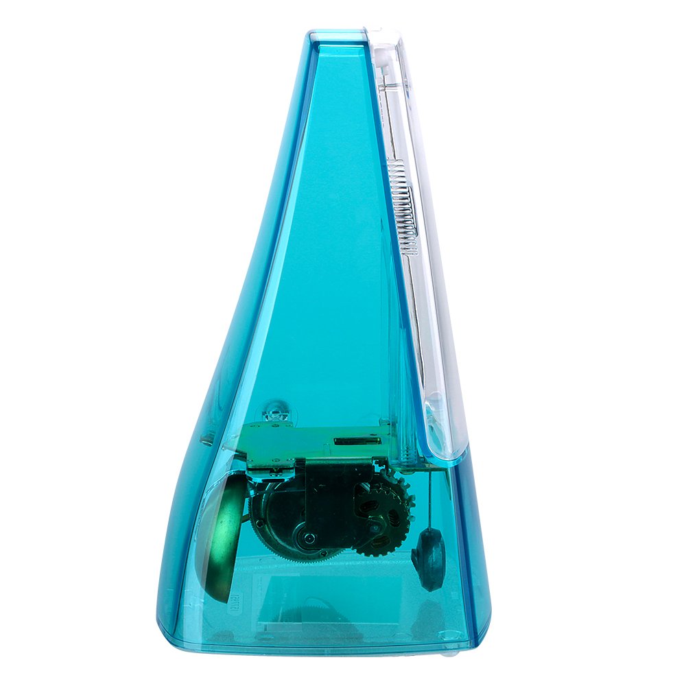 High Quality Loud Pure Sound Mechanical Metronome for Piano Violin Musicians, Transparent Blue