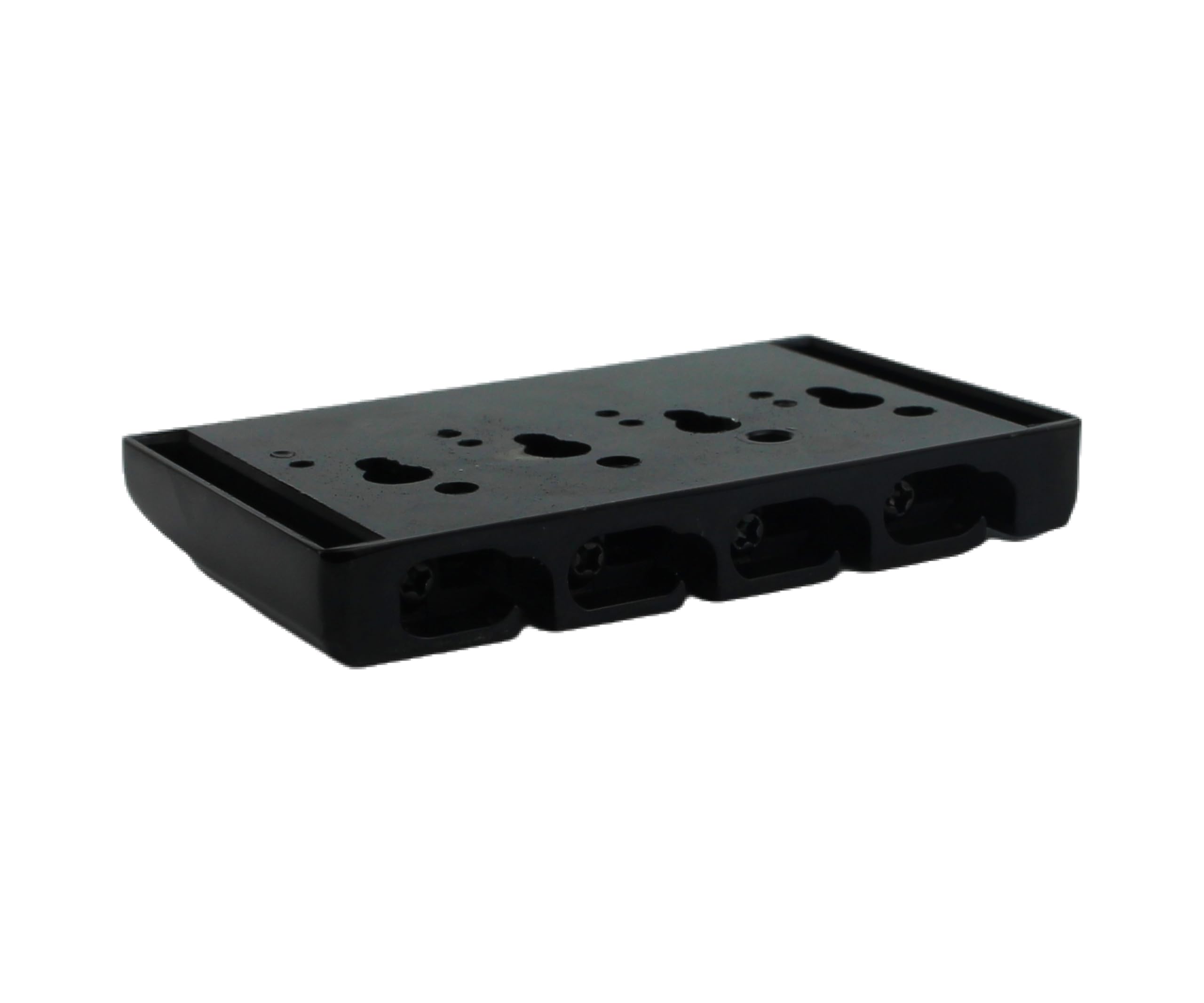 Guyker Bass Guitar Bridge, 4 String Fixed Bridges String Space 19mm Replacement for Jazz Bass or Precision Instruments (GB404, Black)