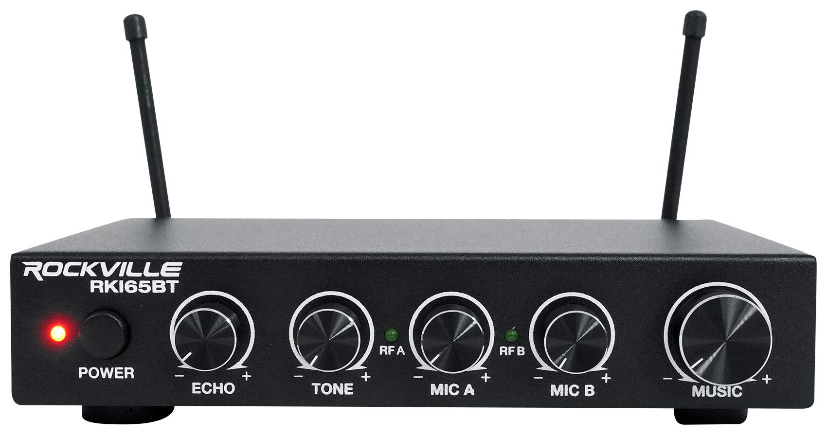 Rockville RKI65BT Dual UHF Bluetooth Wireless Microphone Karaoke Interface