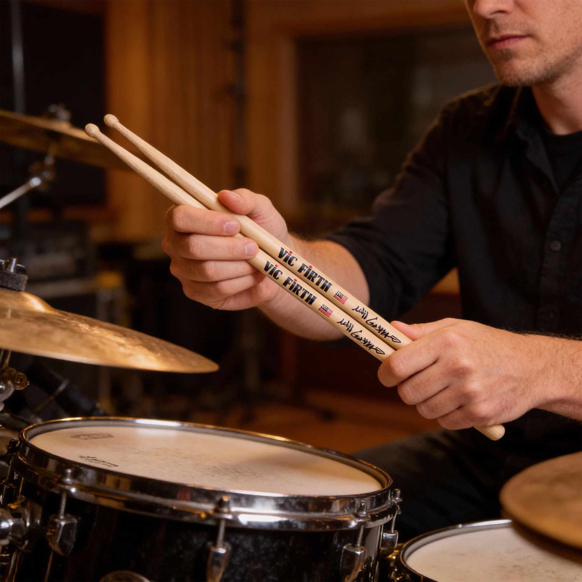 Vic Firth Signature Series Matt Garstka Drumsticks – 3‑Pack Bundle with Austin Bazaar Polishing Cloth