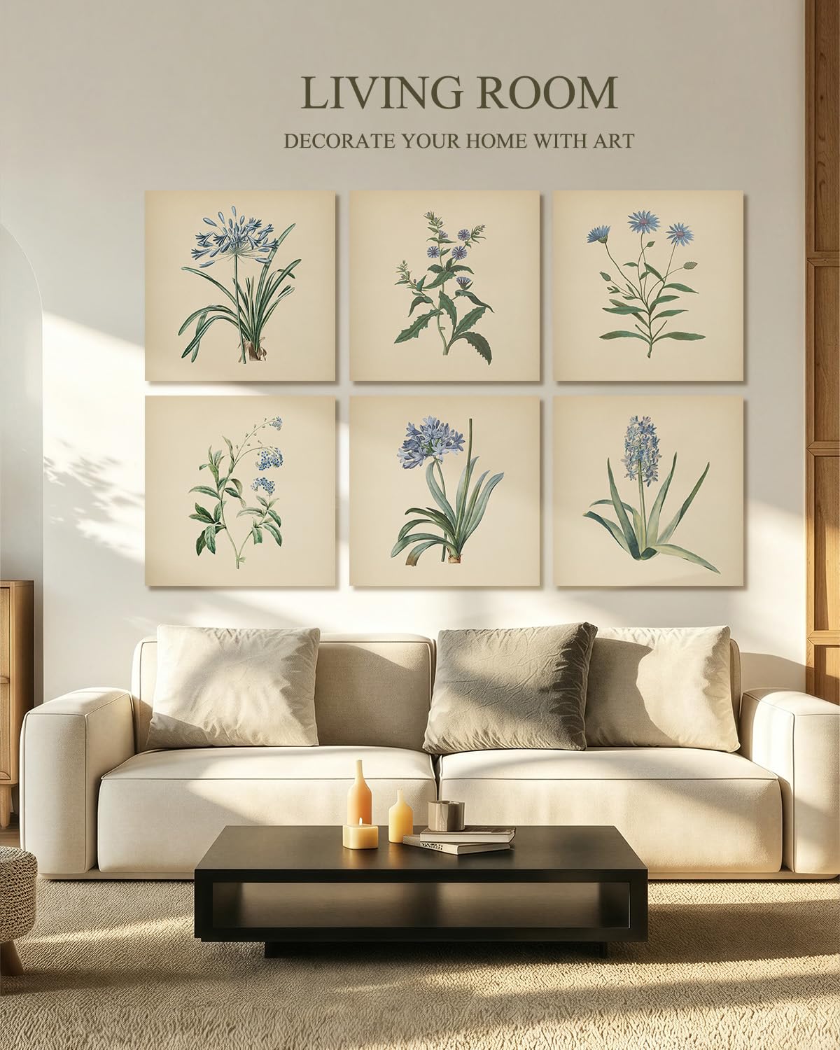InSimSea Acoustic Wall Art, 72×48 In, Vintage Botanical Art