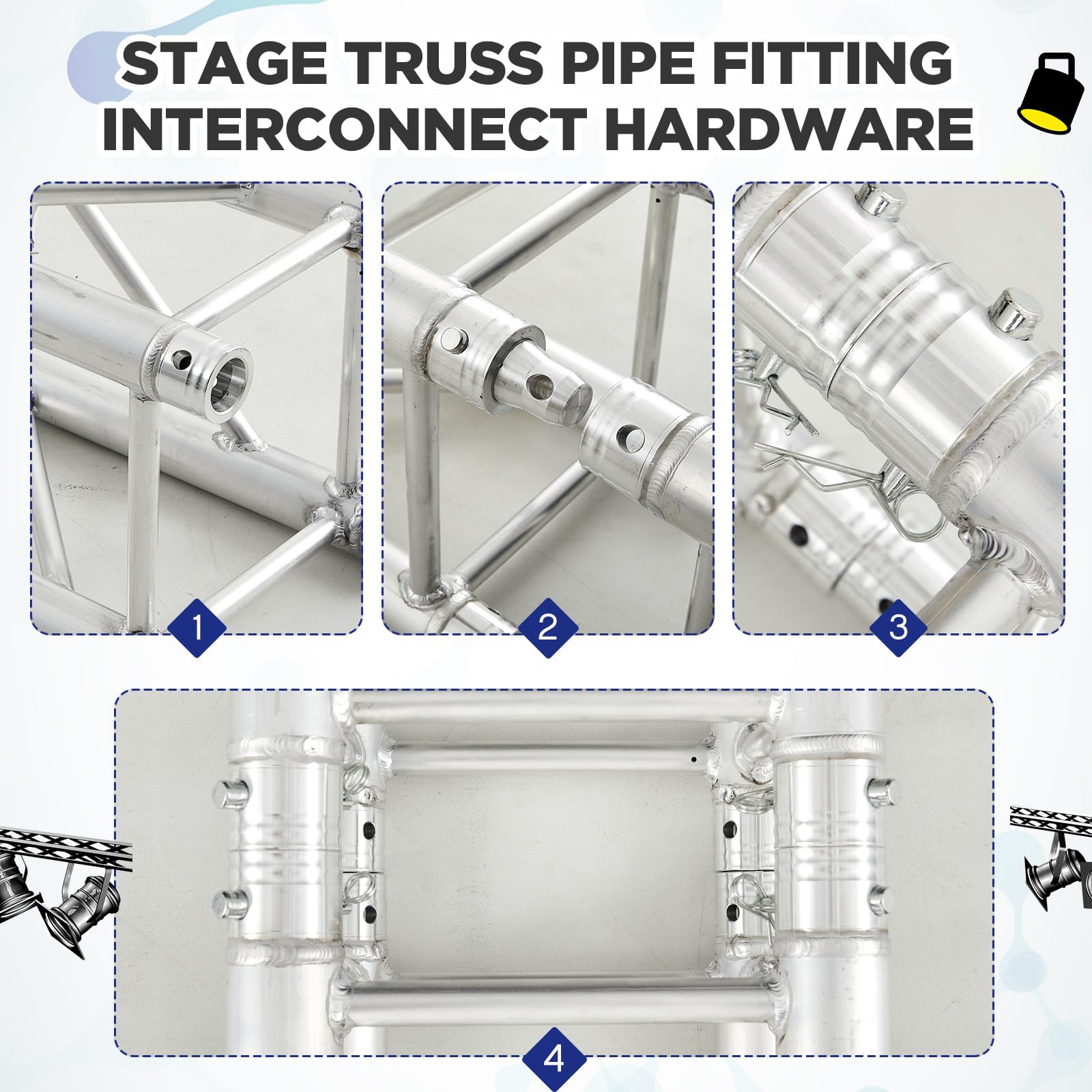 Blulu 16 Pack Double Ended Conical Coupler with Clips Pin Fit F34 F33 Pipe