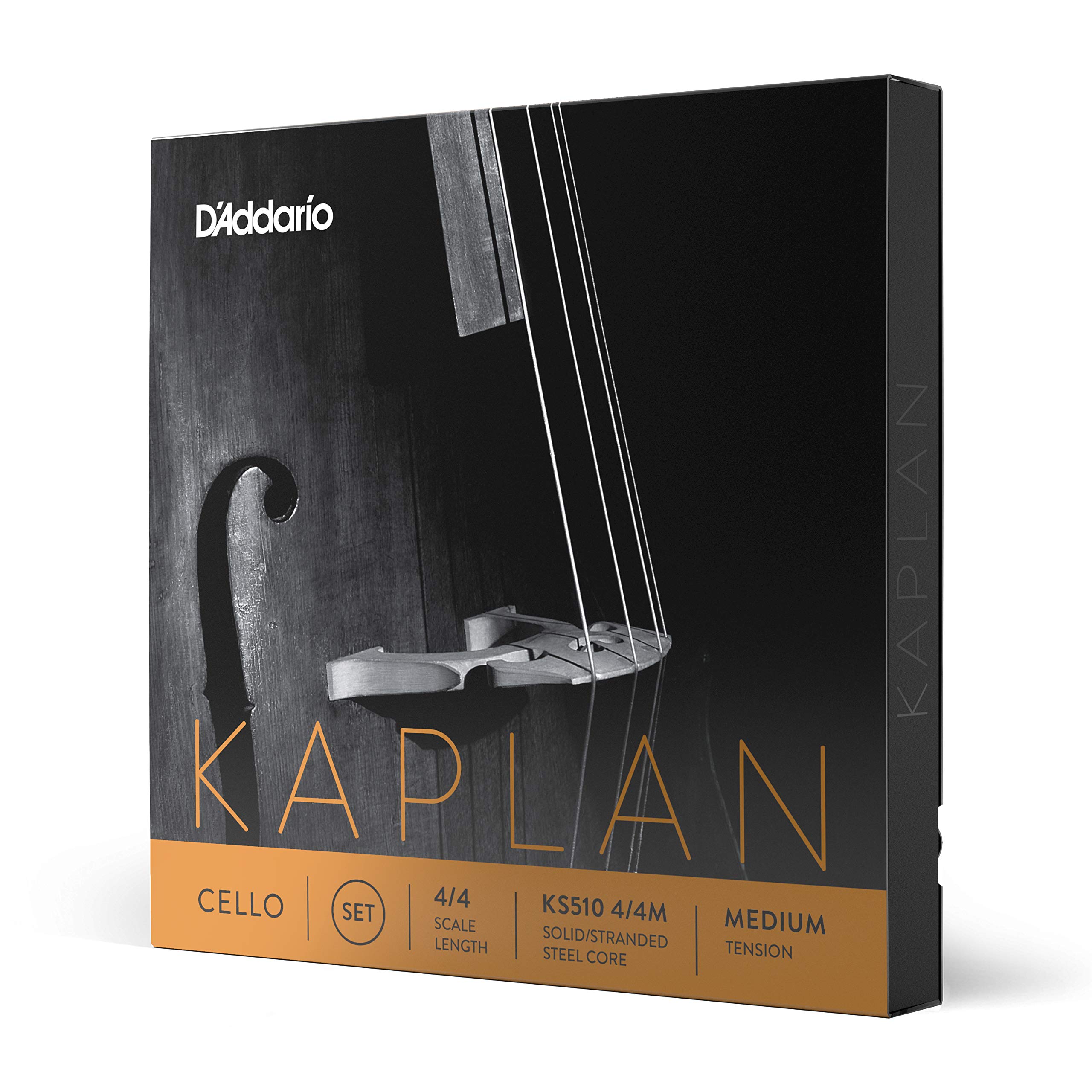 D’Addario KS510 4/4M Kaplan Cello Strings – Full Set – – Cello Strings – 4/4 Scale, Medium Tension
