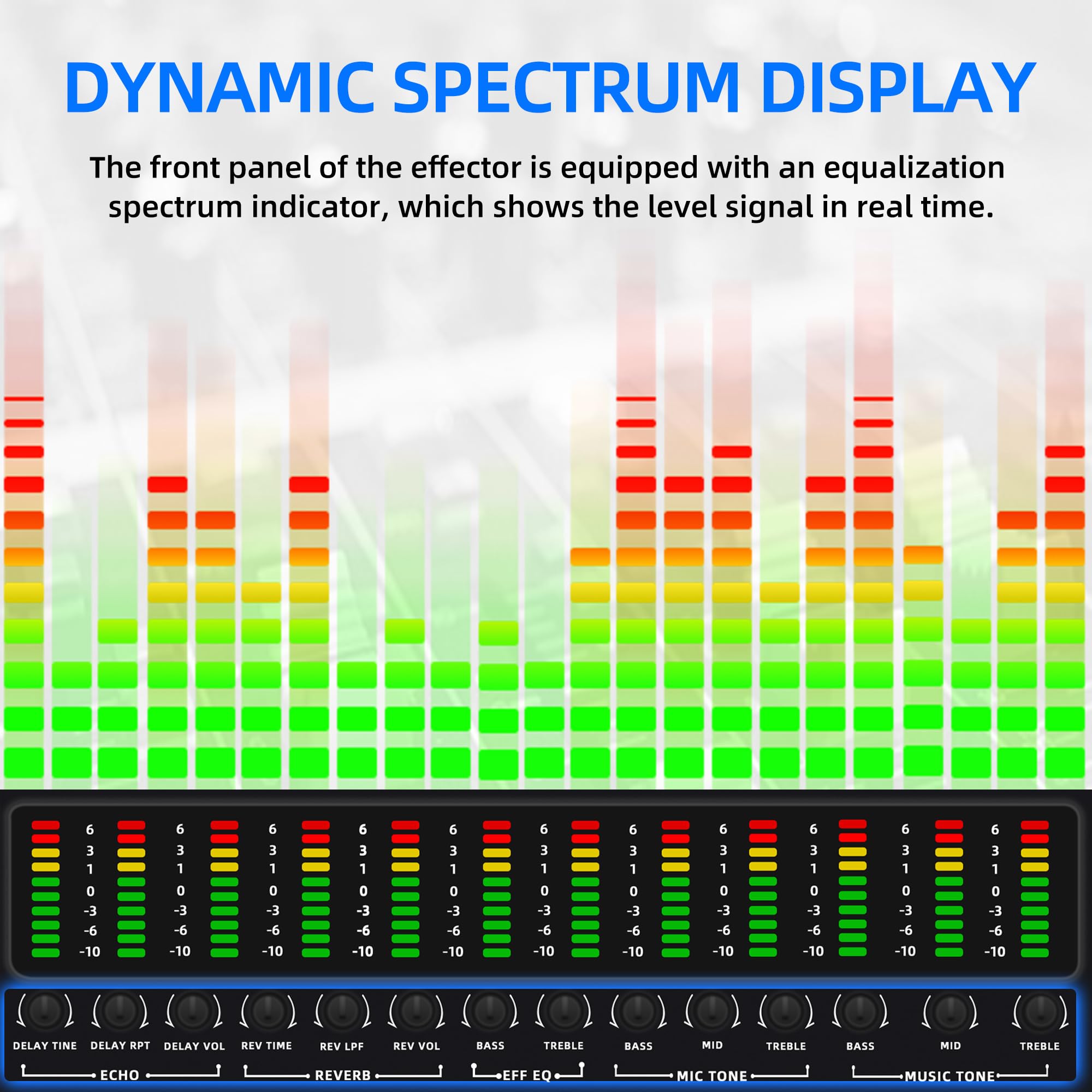 FULODE K-6 Professional KTV Digital pre-stage Effector Anti-howling Audio Processor Karaoke Mixer Reverberator with DSp effect echo USB MP3 Bluetooth optical.4 microphone input With remote control