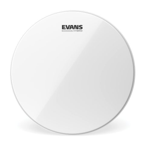Evans Hybrid Drumhead – Hybrid Marching Snare Drum Head – For Sensitivity, Dynamic Range – Enhances Projection, Durability – White, 14 Inch