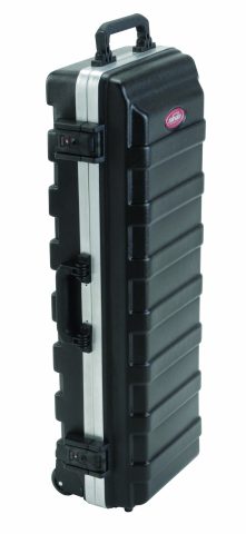 SKB Compact Stand Case 36-1/2 x 11-7/8 x 8-1/4 with Wheels & Straps, TSA Latches, Over molded Handle