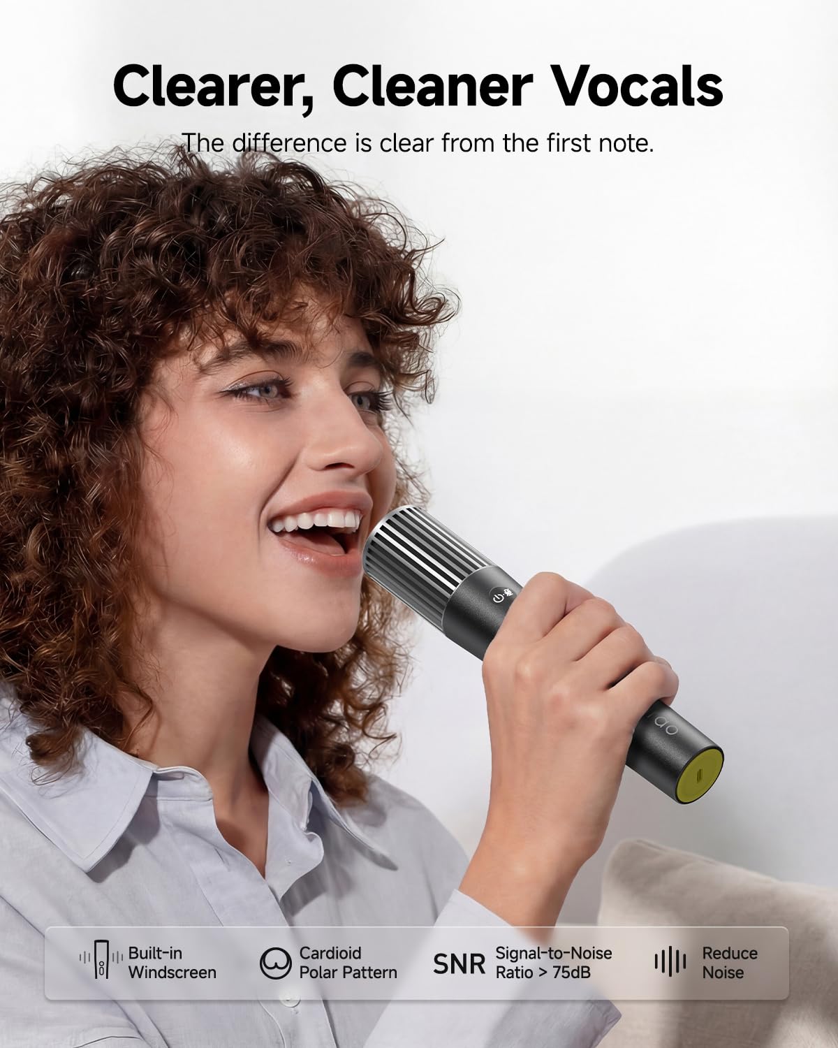 Ikarao Wireless Karaoke Microphone, UV Self-Cleaning Case, 2 Mics for JBL