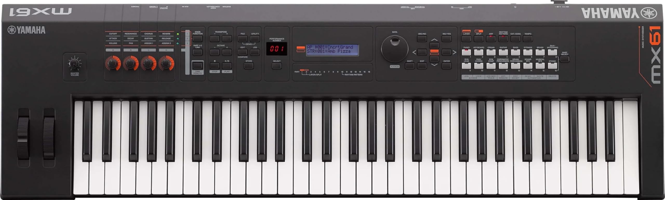 Yamaha MX61BK Music Production Synthesizer, 61-Key, Black