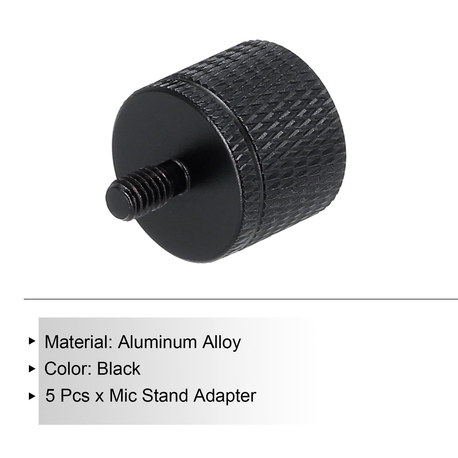 MECCANIXITY 5Pcs Mic Stand Adapter 1/4 Female to M4 Male Thread Screw Adapter Aluminum Alloy for Microphone Tripod Stand Mount, Black