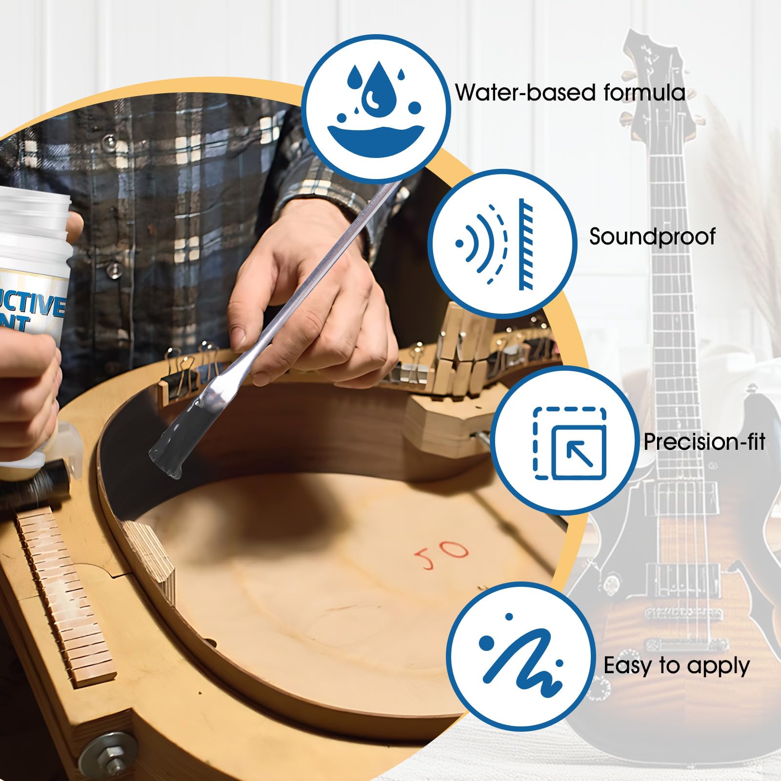 WANJAO Guitar Shielding Paint, Effectively Reduce Buzz&Radio Interference
