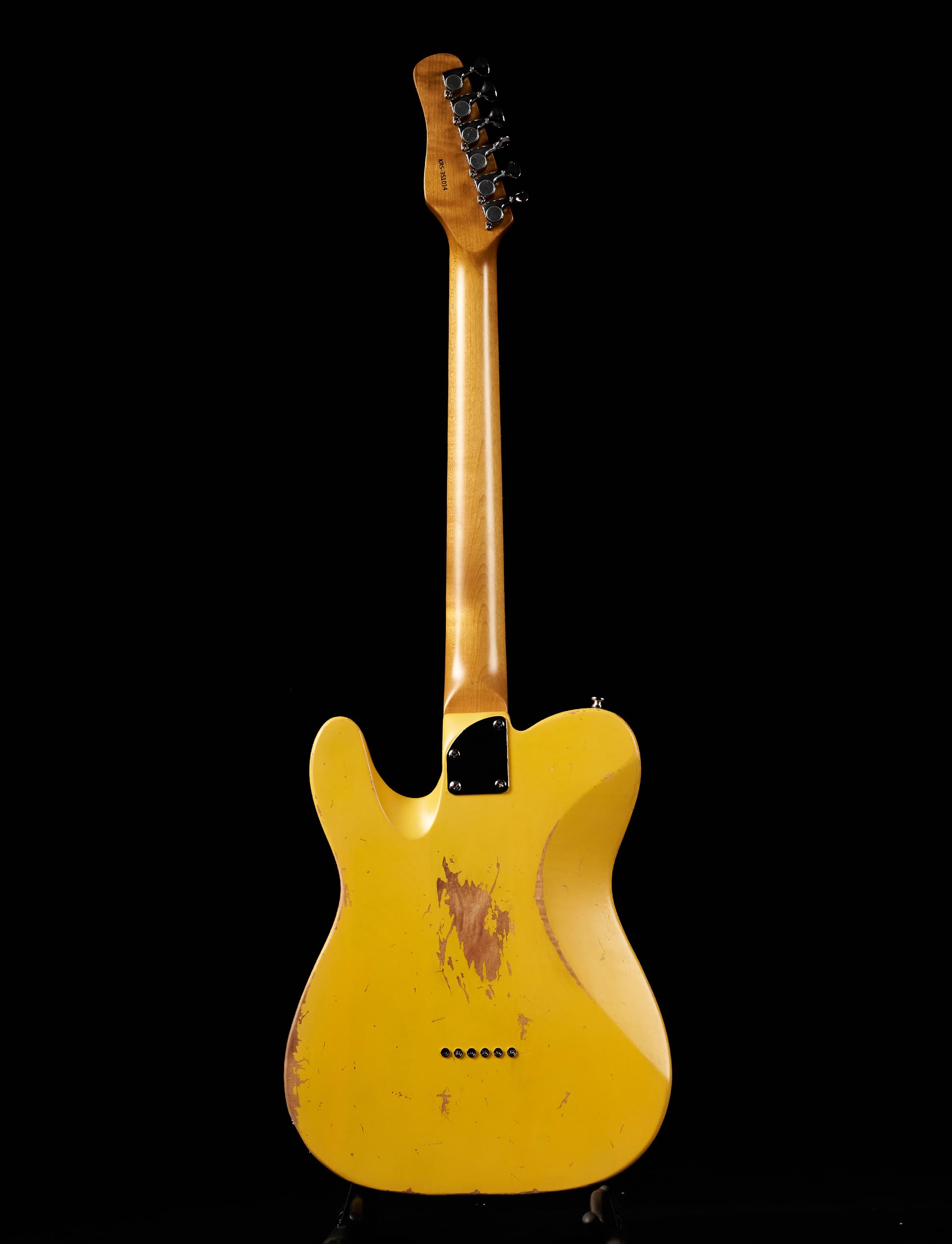 KGD Relic electric guitar mahogany body carbonized maple neck rosewood fretboard 6-string solidbody electric guitar S-S pickupsbrass barrel saddle bridge (Vintage Yellow)