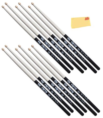 Vic Firth SAT Signature Series Ahmir Questlove Thompson Drumsticks – 6-Pack Bundle with Austin Bazaar Polishing Cloth