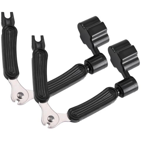 2 Pack Guitar String Winder, Guitar String Winder Tool, Guitar Bridge Pin Puller and Cutter, 3 In 1 Multifunctional Guitar String Peg Tuner Winder for Acoustic Electric Guitar