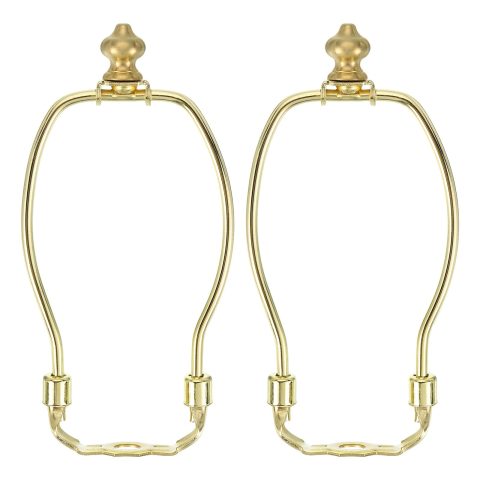 PATIKIL 6 Inch Lamp Harp Kit with 1 Inch Height Solid Brass Finial, 2Set