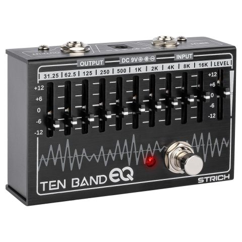 STRICH 10-Band EQ Pedal for Guitar & Bass, ±12dB per Band