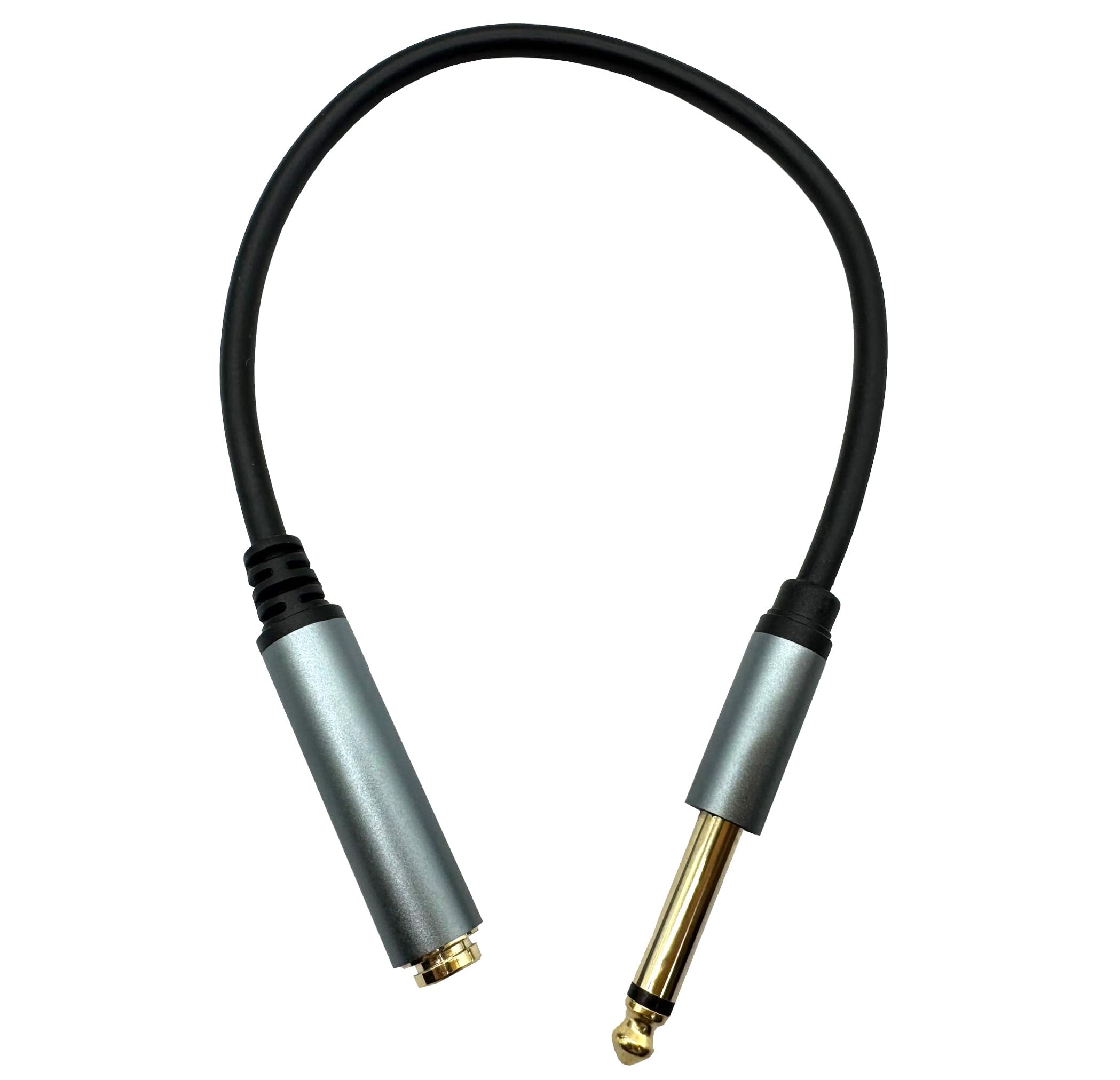 Halokny 6.35mm to 6.35mm Instrument Cable, Golden Plated 1/4 Inch Male to Female TS Mono Audio Jack for Electric Guitar, Bass, Amplifier, Speaker, Mixer 1FT/0.3M (Male to Female TS 1Ft)