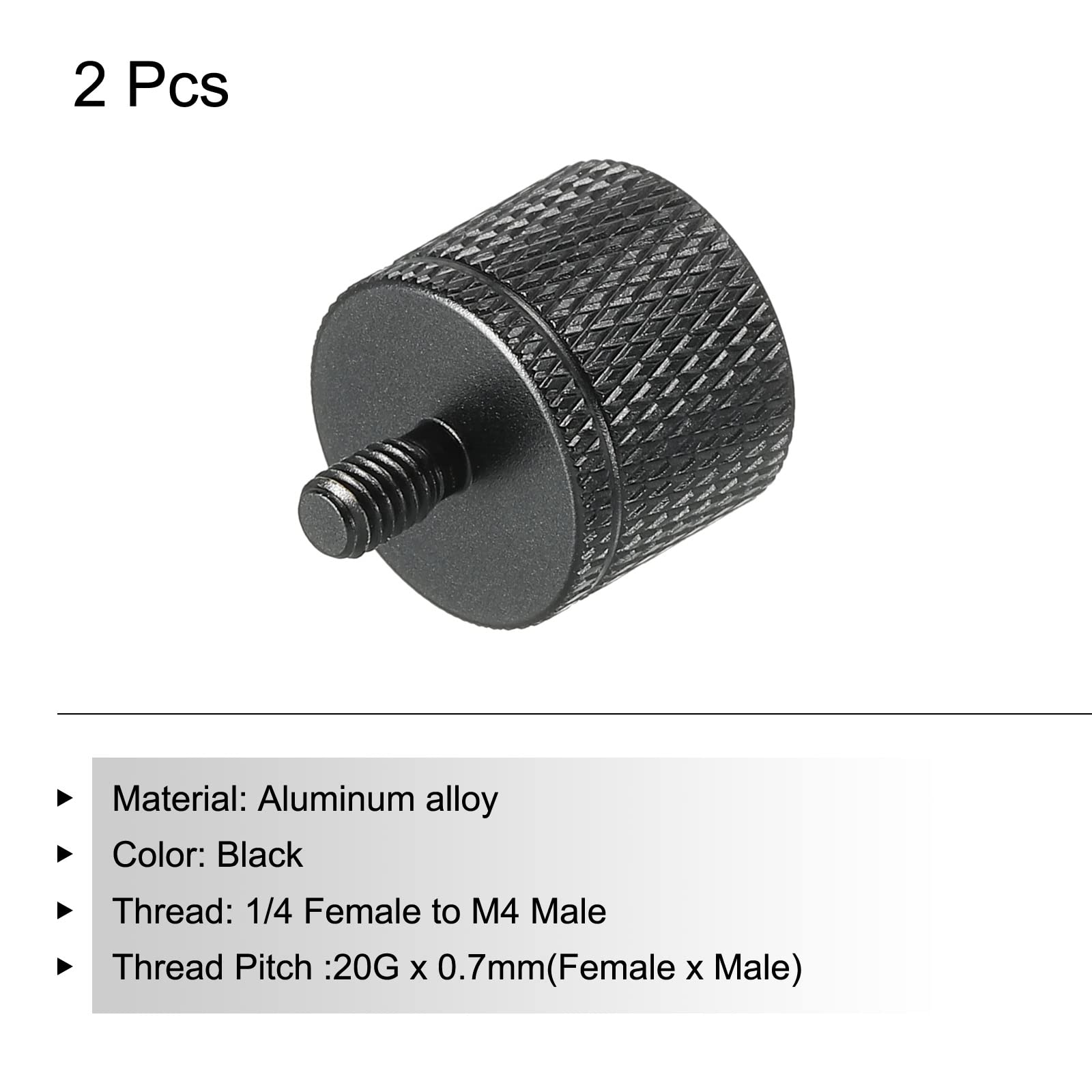 MECCANIXITY Mic Stand Adapter 1/4 Female x M4 Male Camera Screw,Black 2 Pcs
