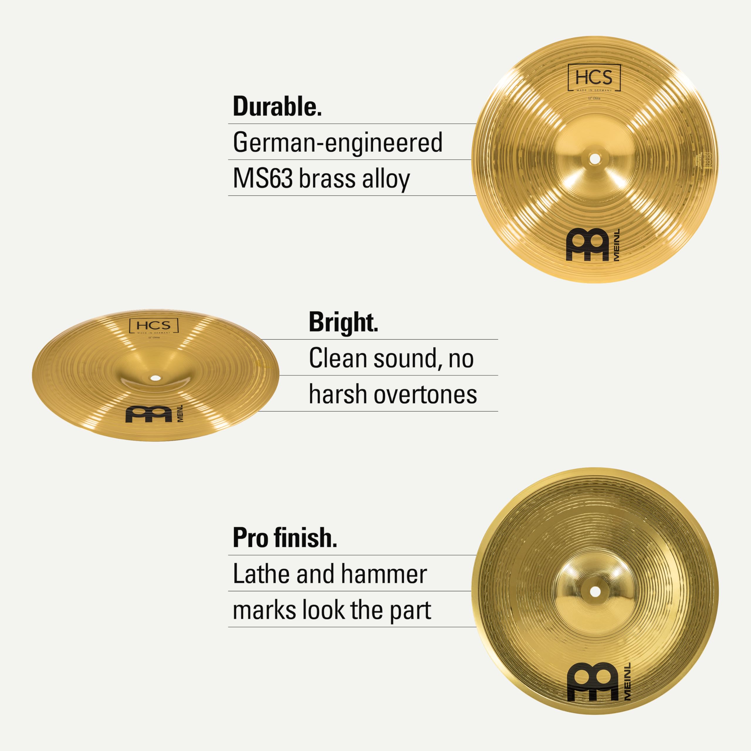 Meinl Cymbals HCS-FX HCS Cymbal Box Set Effects Pack with 10″ Splash, 12″ China, Plus a FREE Cymbal Stacker (VIDEO)