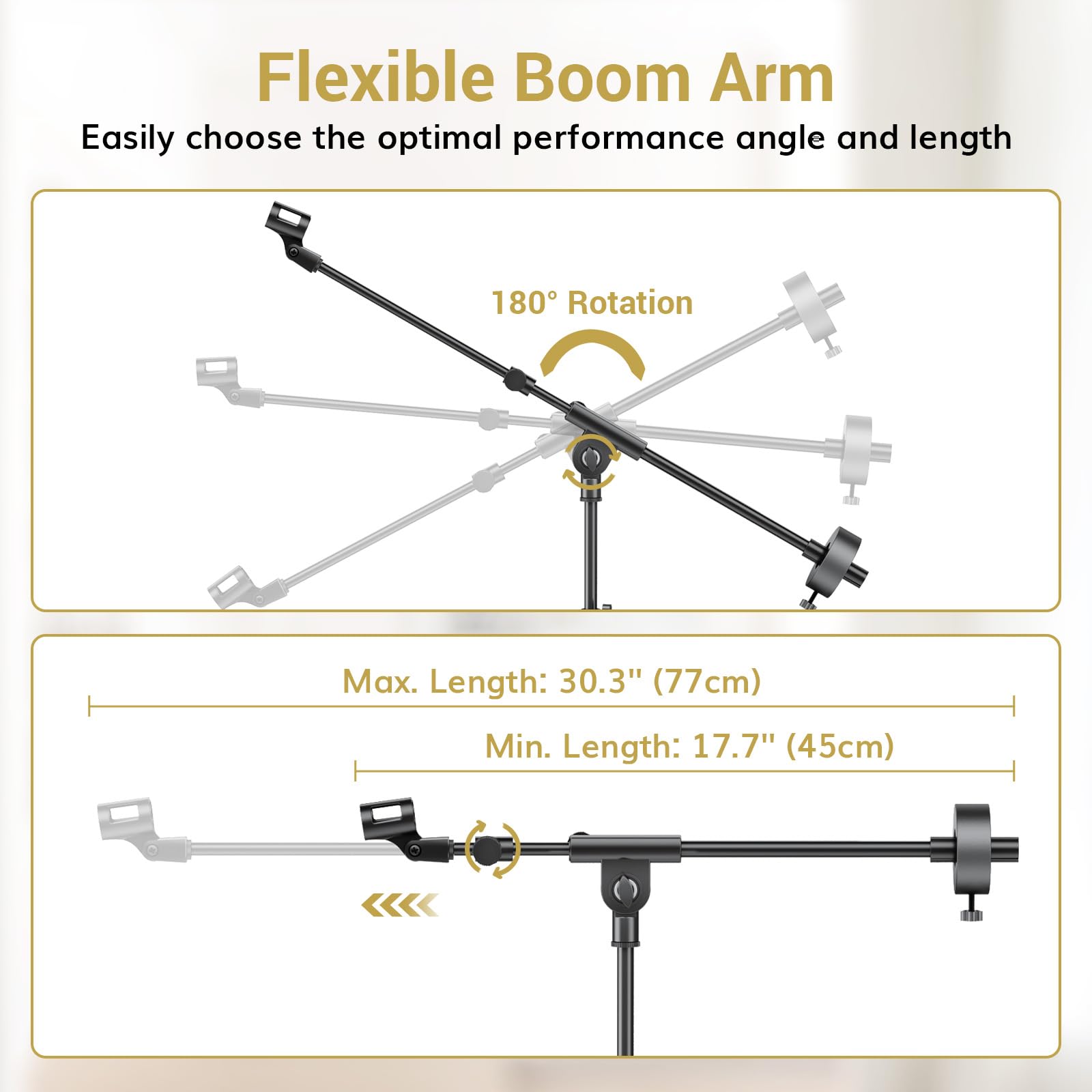 TONOR Microphone Stand with Tablet Holder, Tripod Boom Arm for Floor, Adjustable Height and Angle, Stand with Carrying Bag, Pad Clamp, Max 190 cm/74.8inch, High Compatibility, Cup Tray, T35+