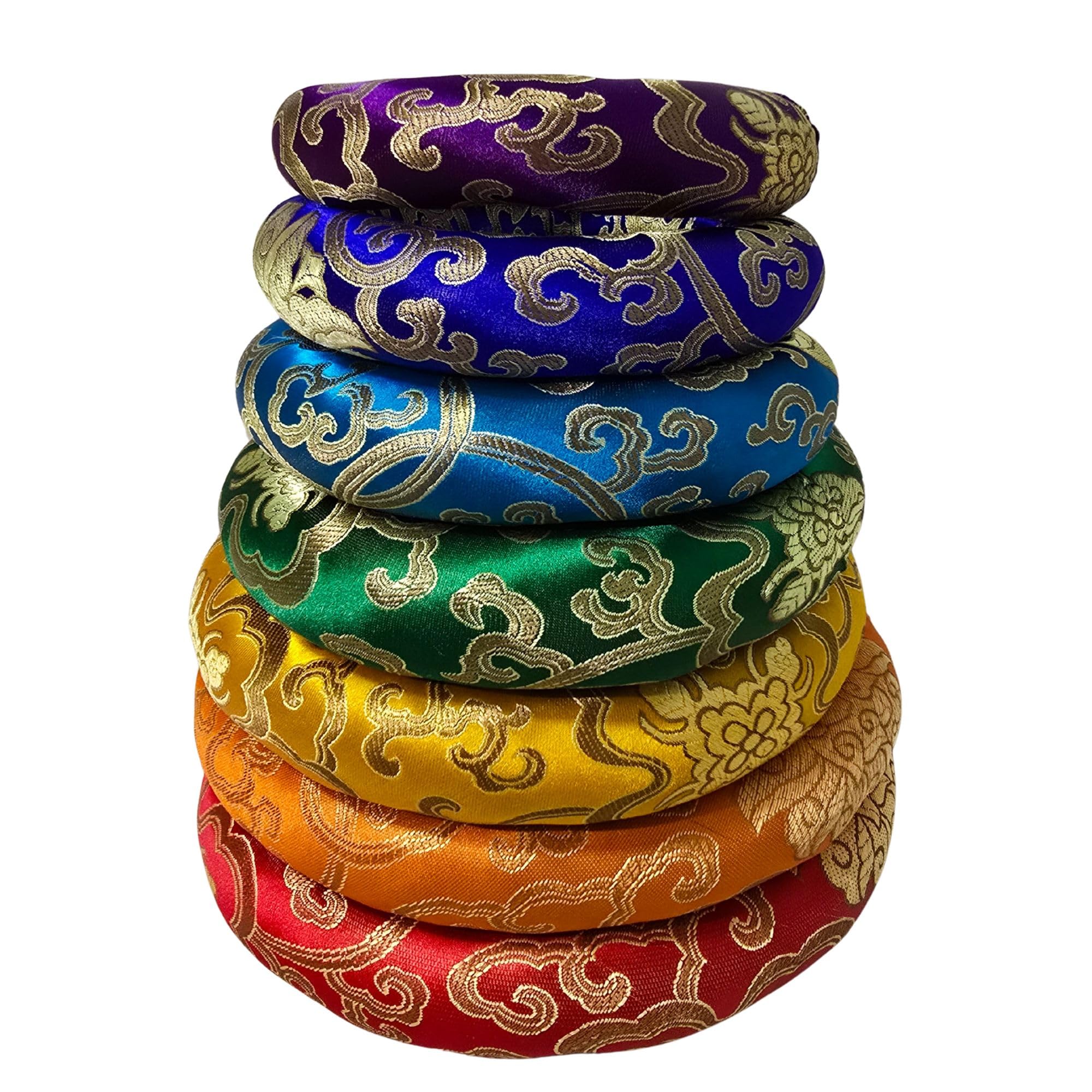 Meetaria 7 Pieces Handmade Singing Bowl Cushion Set, Singing Bowl Accessory Pillow Pad for 6-12 Inch Tibetan Crystal Sound Bowl