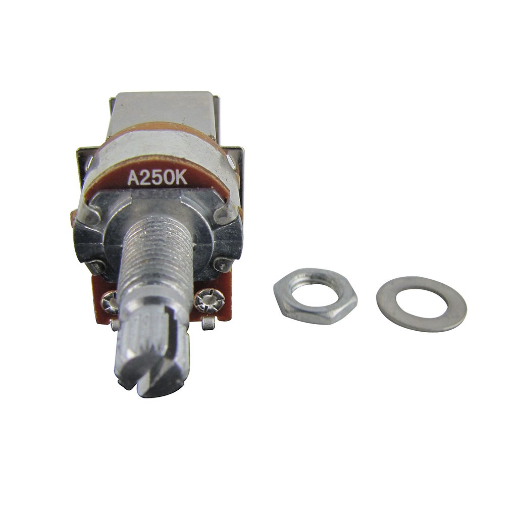 FLEOR 2pcs Push Pull Guitar Pots 18mm Split Shaft A250K Audio Taper Potentiometers