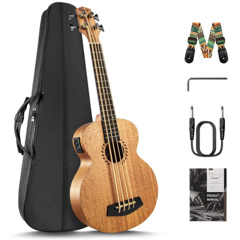 Caramel UEM48 Laminated Mahogany 30″ Acoustic & Electric Ukulele Bass