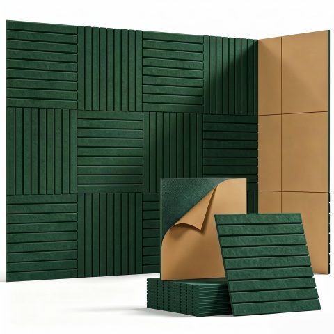 Waister Soundproof Wall Panels, 12‑Pack, 0.47 Inch Thick High Density-Green