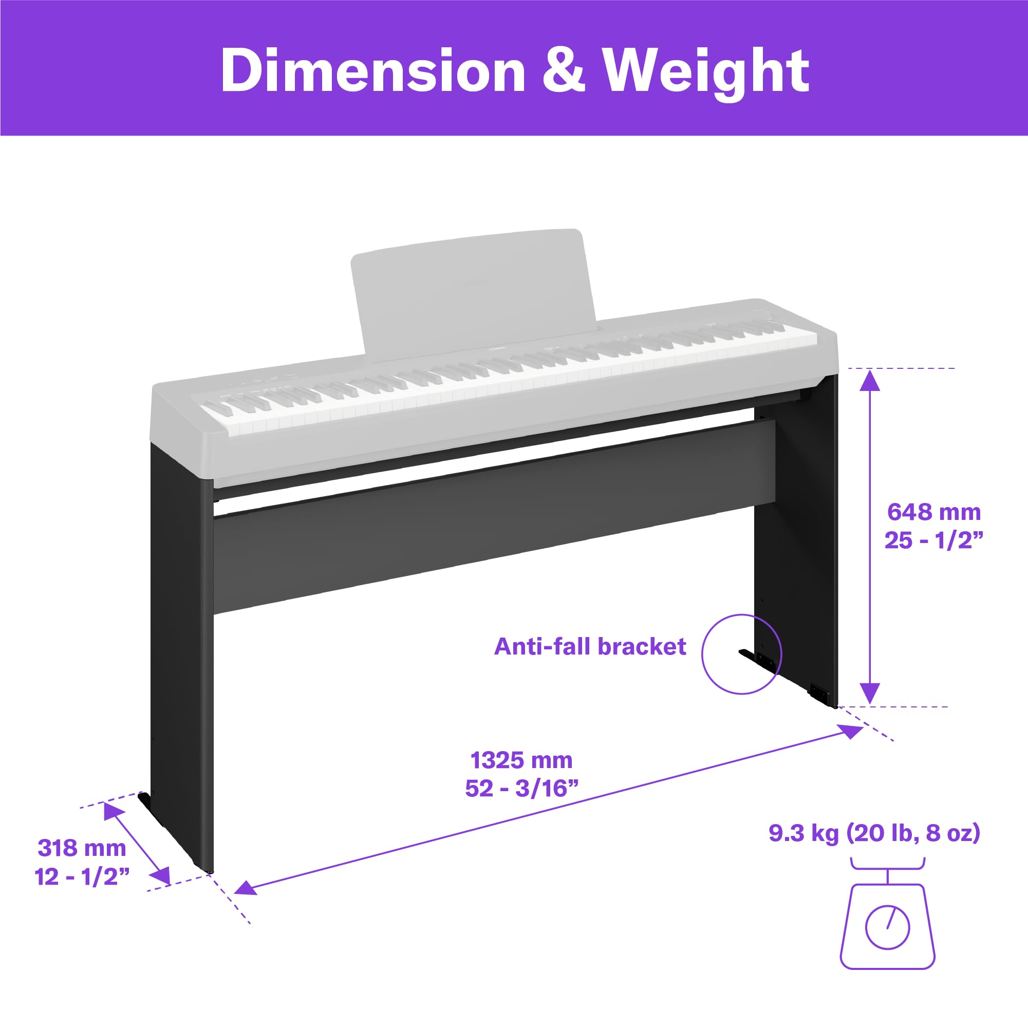 Yamaha L100B Furniture Stand For P143B Digital Piano ()