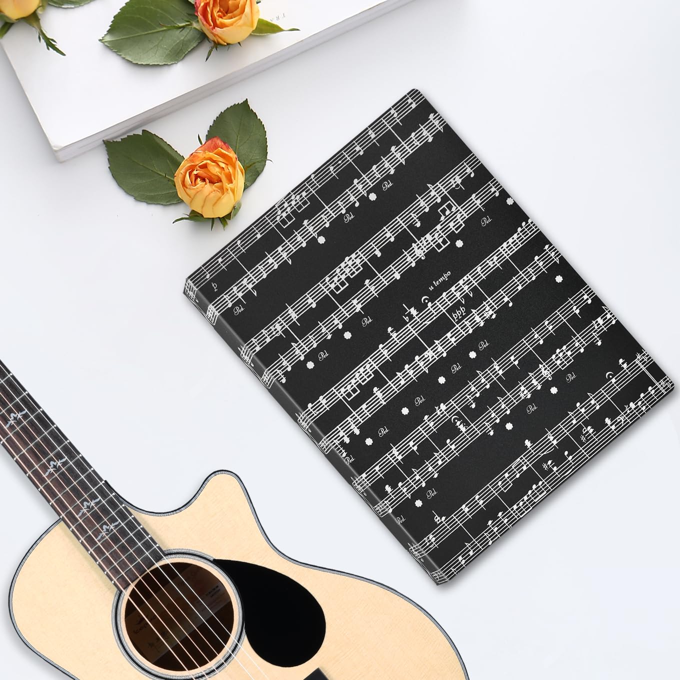 Music Folder,40‑Pocket PP Sheet Music Holder for A4 Documents Black 1Pack