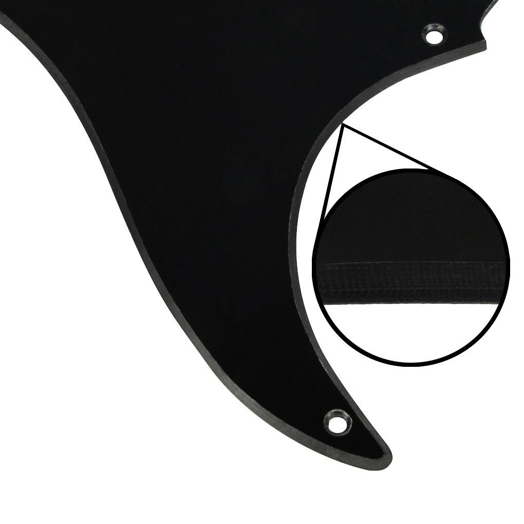 FLEOR SSS 8 Hole Vintage ST Pickguard Guitar Back Plate with Screw for Vintage ST Style Guitar Parts, 1Ply Black