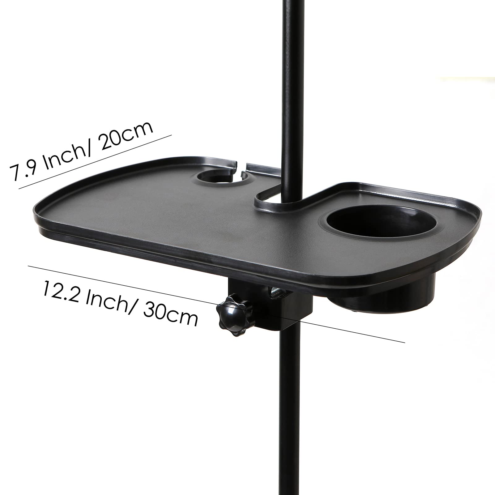 Auhafaly Plastic Microphone Stand Tray Stage Concert Performance Vocal Guitar Accessory with Drink Holder and Microphone Holder (Deluxe)