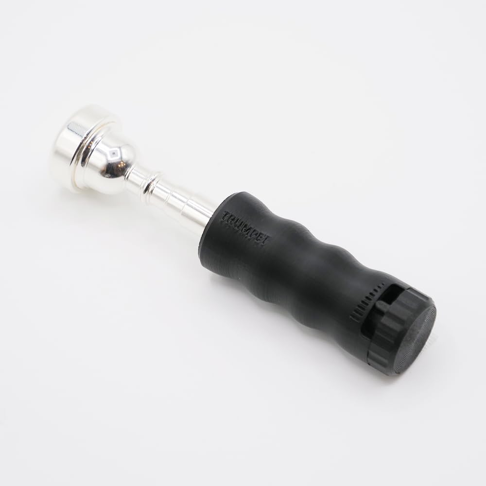 Trumpet Mouthpiece Buzzing Practice Tool – Anywhere Practice & Warm-up – One-Touch Adjustable Resistance – BRASS BUZZ TRAINER (Black)