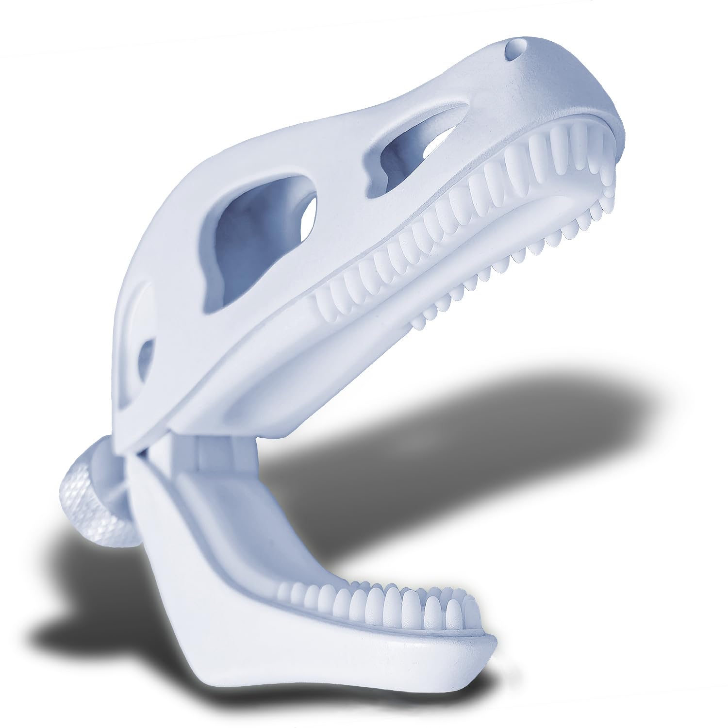 Prehistoric T-Rex Guitar Capo – Dinosaur Skull Design with Silicone Teeth, Zinc Alloy Adjustable Clamp for Acoustic/Electric Guitar, Bass, Ukulele & Banjo (White)
