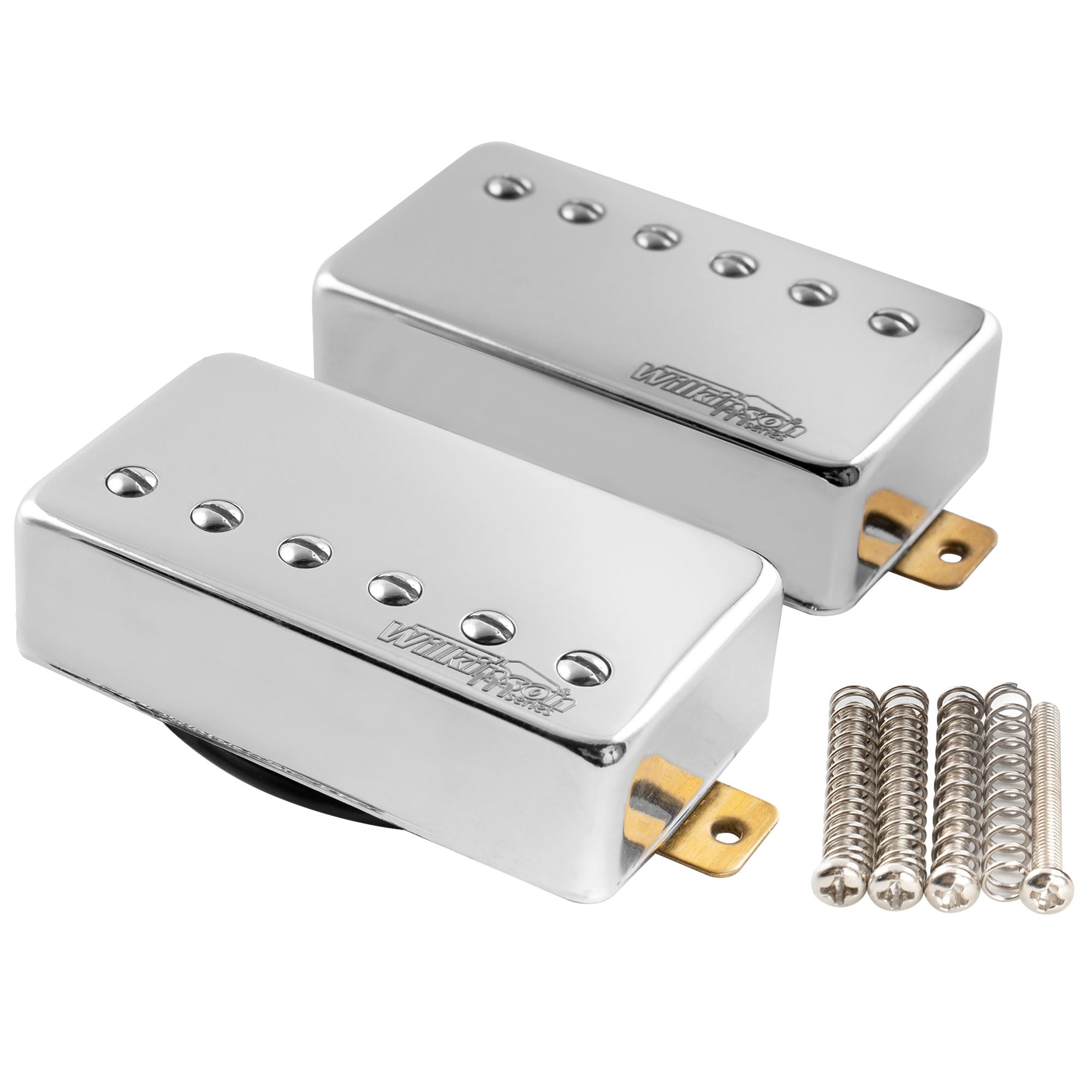 Wilkinson Vintage Tone Alnico 5 Humbucker Pickups Set for Les Paul Style Electric Guitar, Chrome