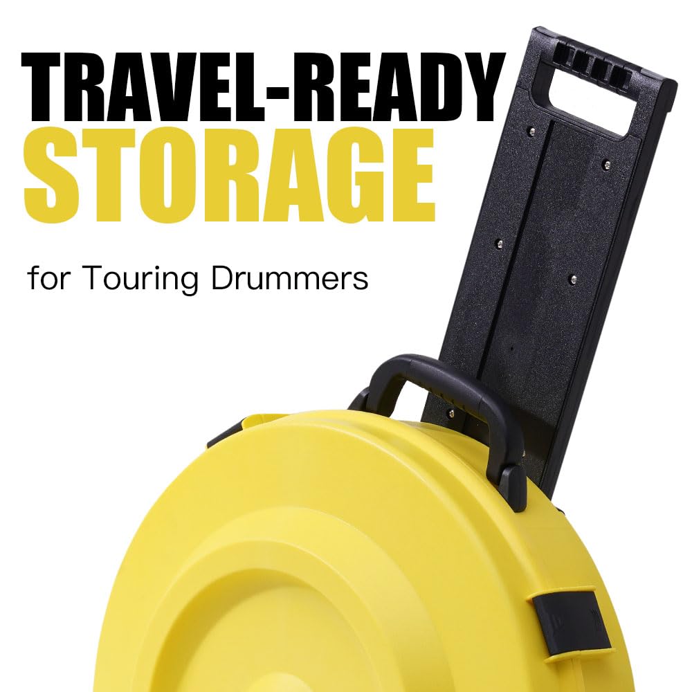 GORPANIX 22” Cymbal Case With Wheels, Rolling Cymbal Hard Case With Foam, Fits 10 × 21″ Cymbals, Design for Drum Cymbal, Cymbal Vault Upgrade Cymbal Bag, Tour Edition for Drummer