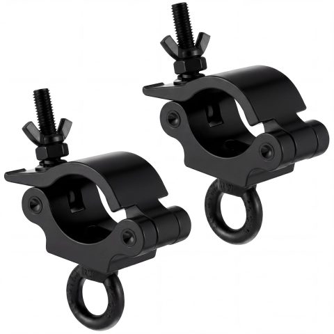 Pelopy 2 Pcs 2″ Truss Clamp with Eye Bolt for 48-51mm Truss Tube, Black