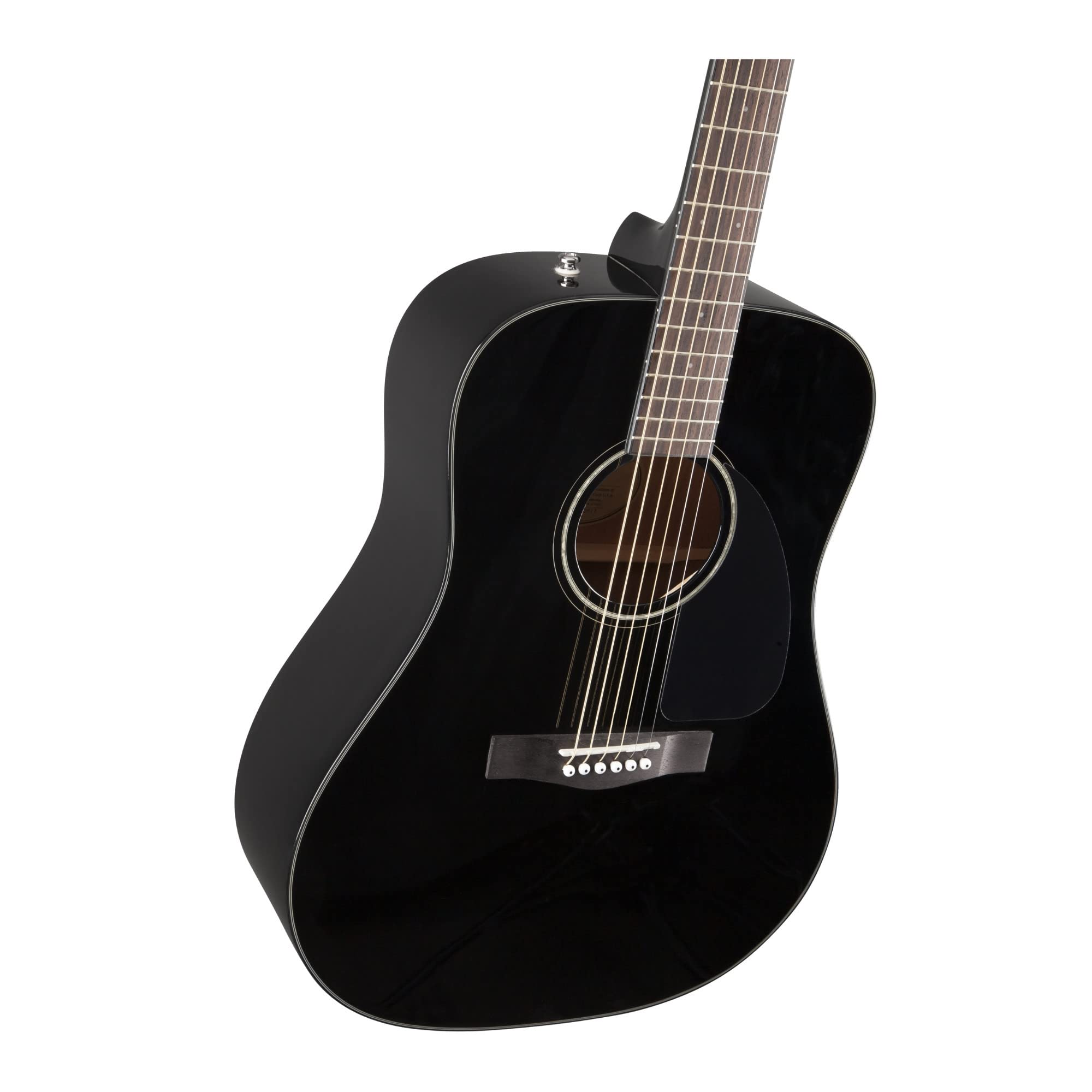 Fender 970110206 Acoustic Guitar, with 2-Year Warranty, CD-60 Dreadnought V3 Classic Design with Rounded Walnut Fingerboard and Alloy Steel Strings, Glossed Black Finish, Spruce Top, Includes Hard-Shell Case