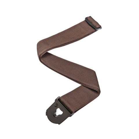 D’Addario Locking Guitar Strap, Brown, Nylon & Leather, Planet Lock Style, Guitar Strap for Electric, Acoustic & Bass Guitar