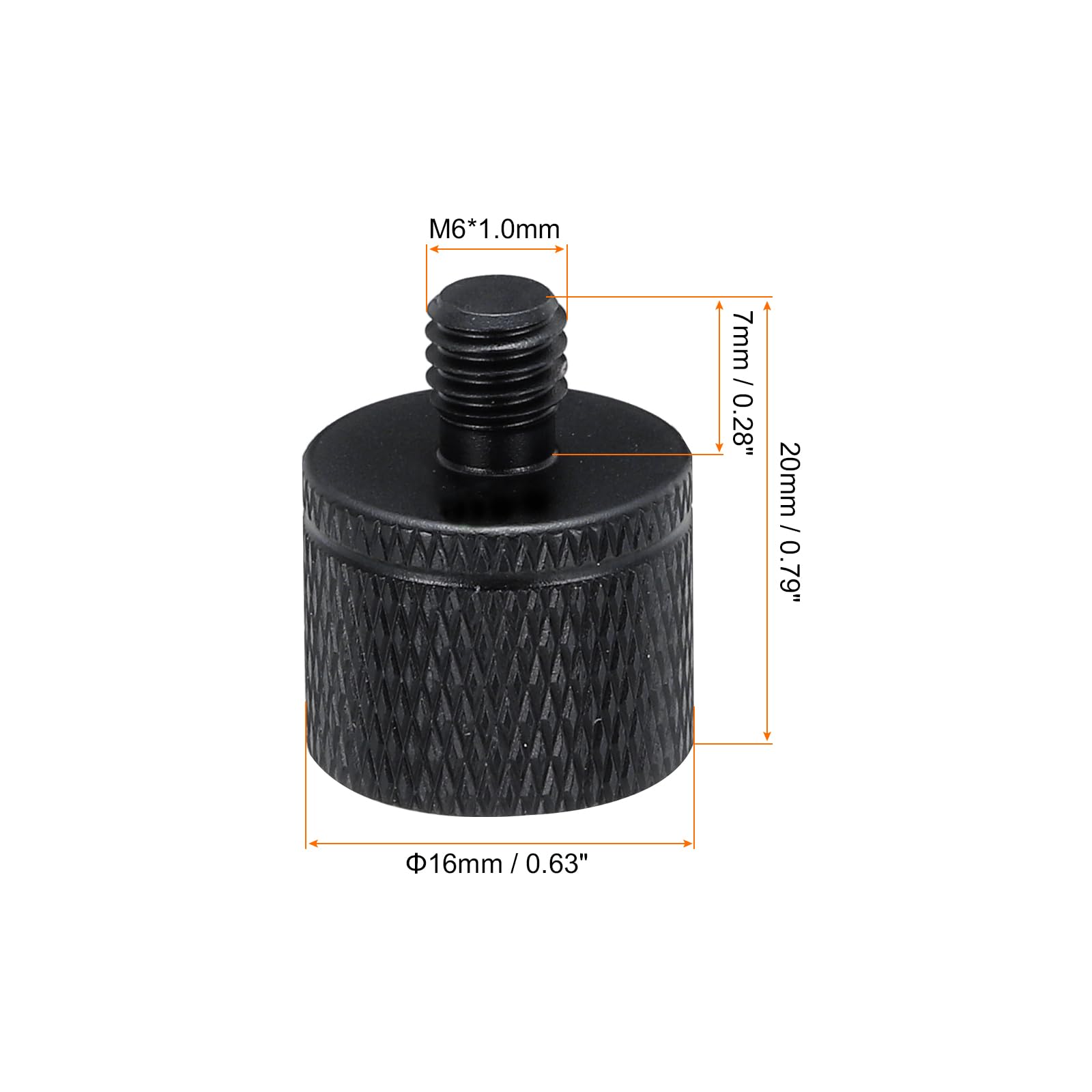 MECCANIXITY 5Pcs Mic Stand Adapter 1/4 Female to M6 Male Thread Screw Adapter Aluminum Alloy for Microphone Tripod Stand Mount, Black