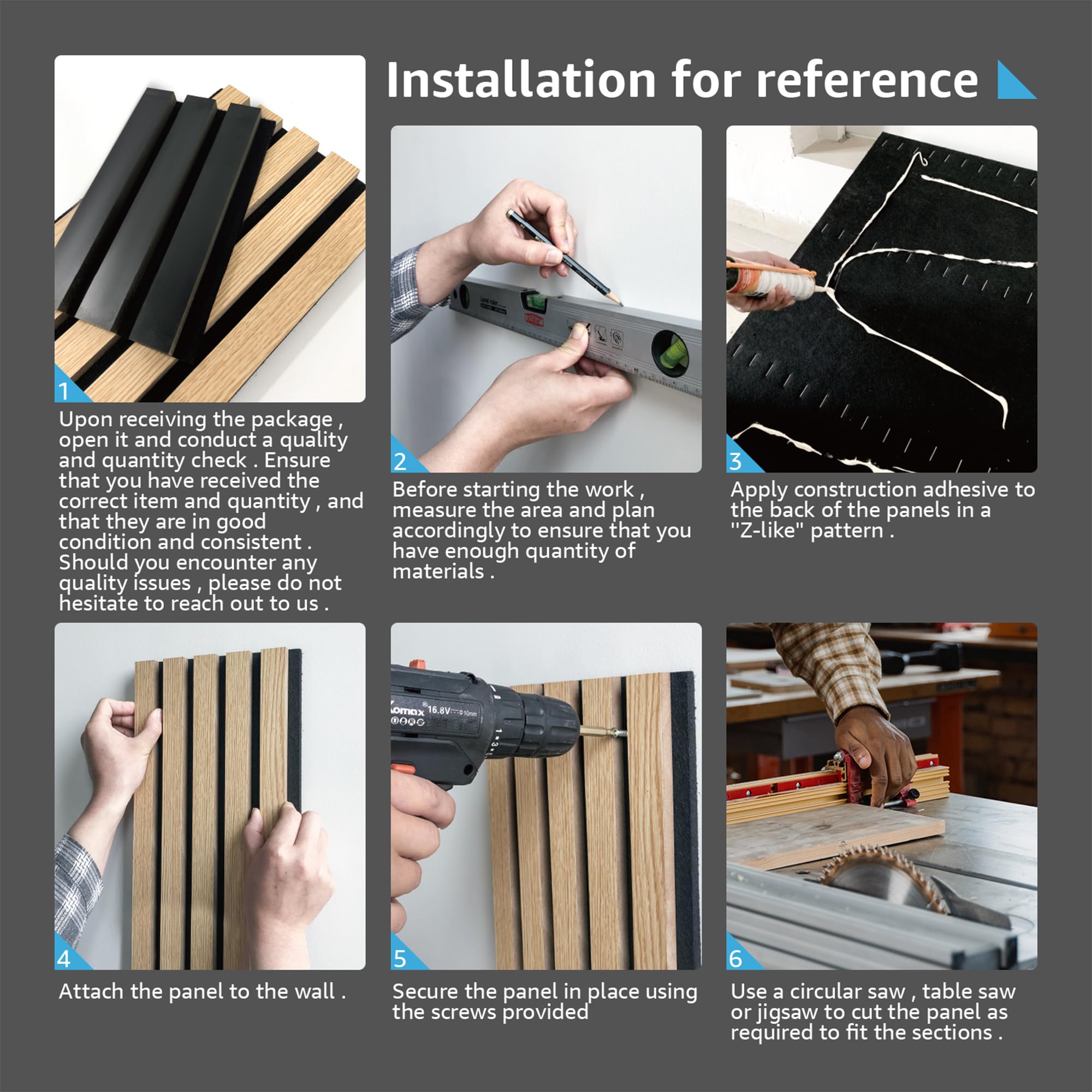 Art3d Acoustic Wood Slat Panels 94.5″x24″, 2-Pack, 31sq.ft, Matte Black