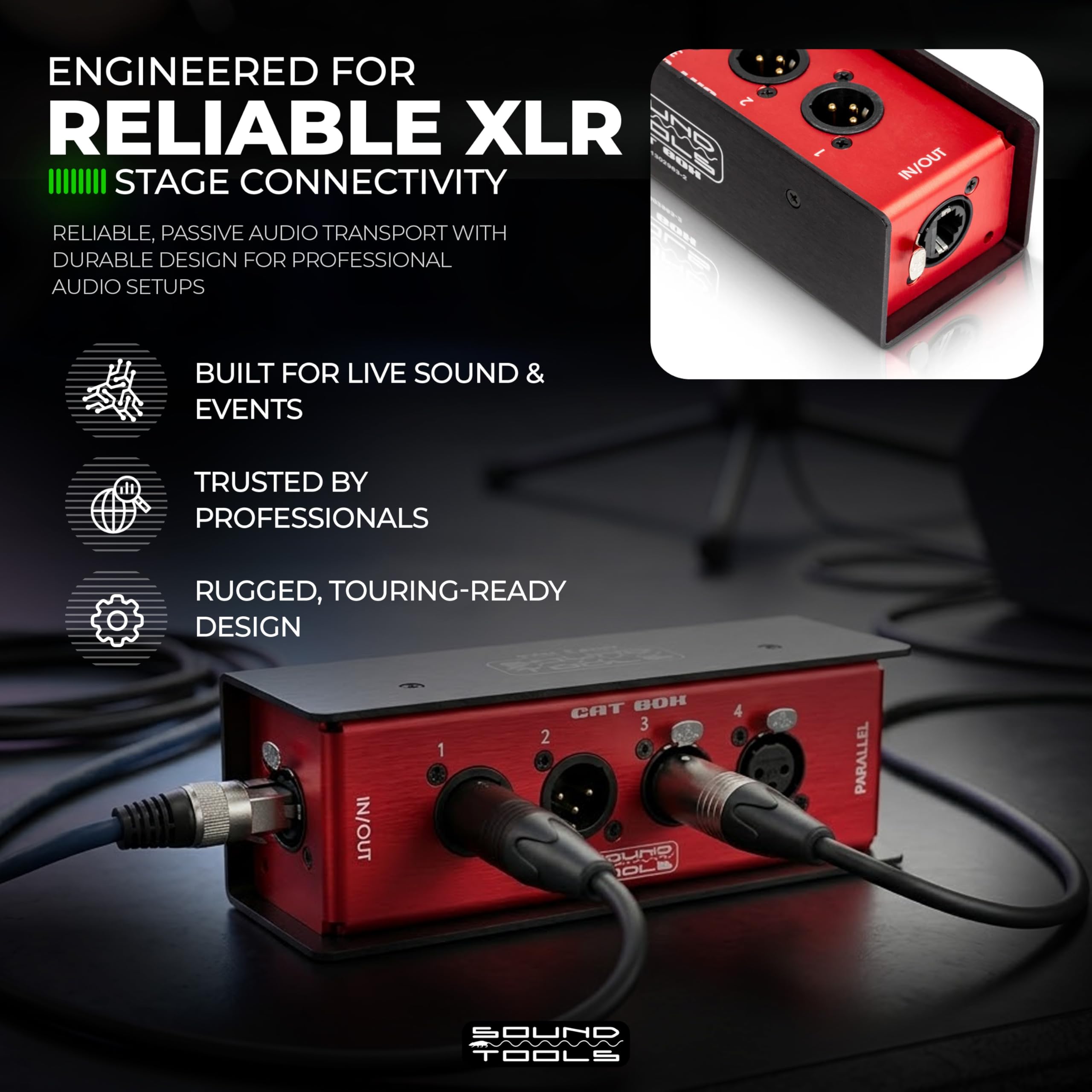 Sound Tools CAT Box MFX – 2 Male & 2 Female with Passive Analog Audio