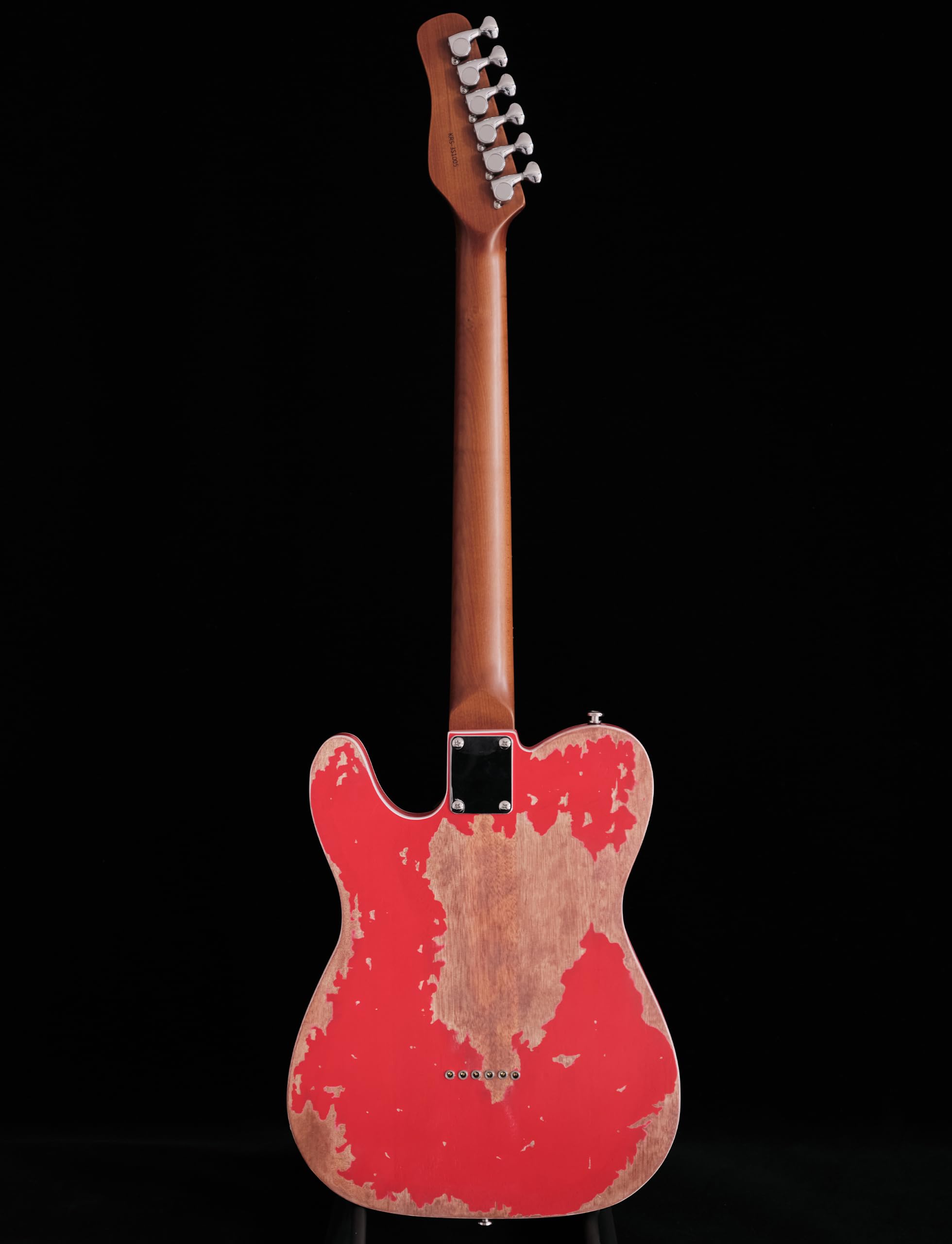 KGD Relic electric guitar mahogany body carbonized maple neck rosewood fretboard 6-string solidbody electric guitar S-S pickupsbrass barrel saddle bridge (Fiesta Red)