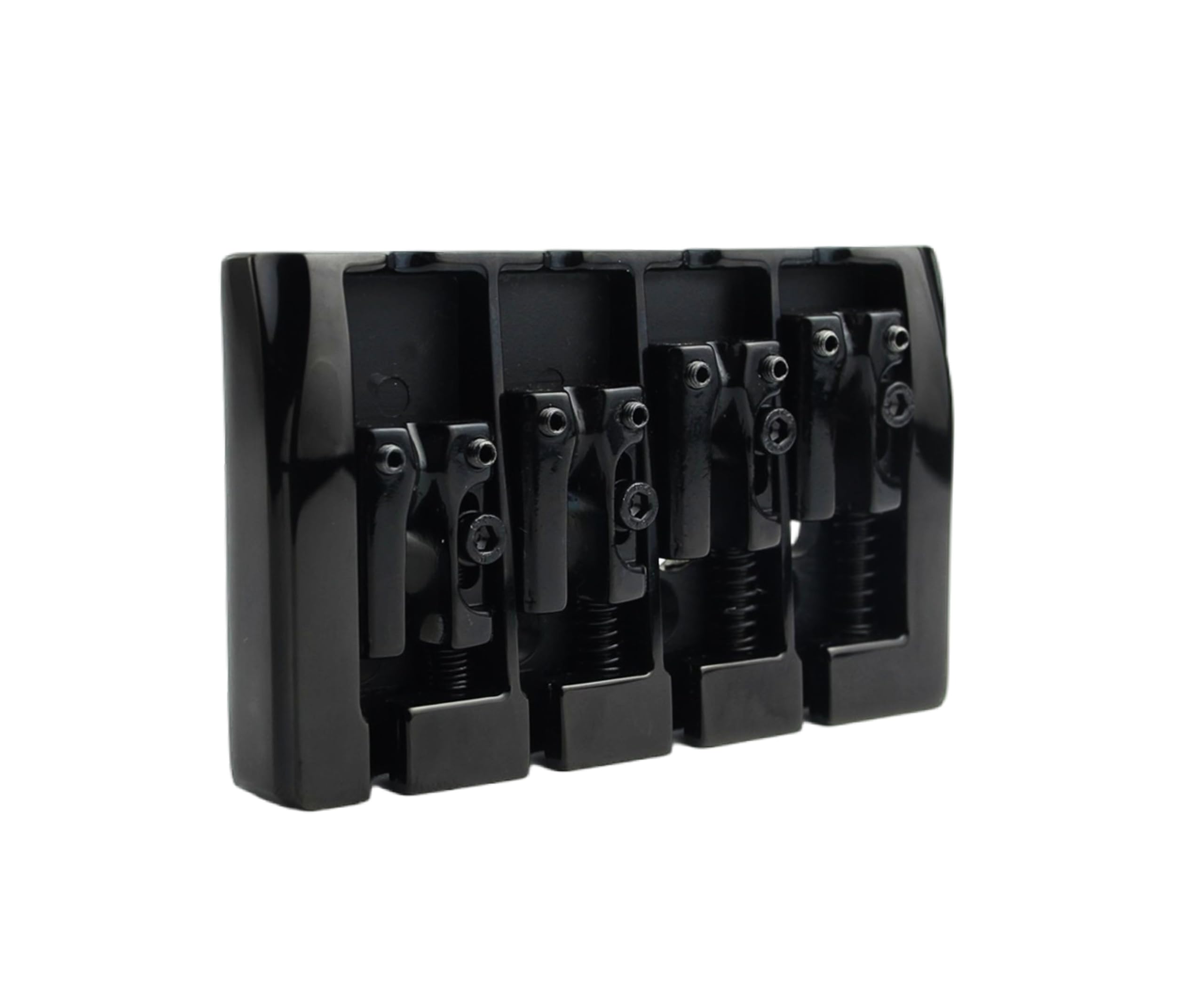 Guyker Bass Guitar Bridge, 4 String Fixed Bridges String Space 19mm Replacement for Jazz Bass or Precision Instruments (GB404, Black)