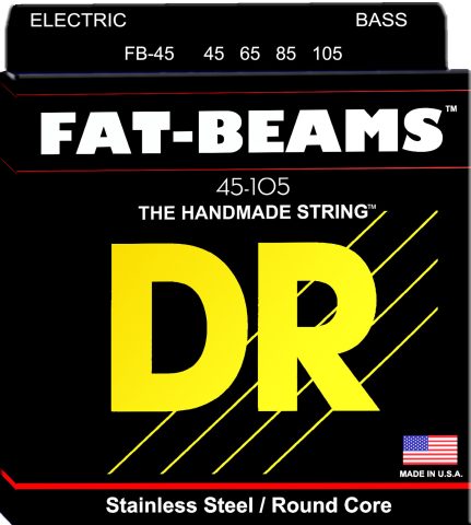 DR Strings FB-45 Fat-Beams Stainless Steel Bass Guitar Strings – .045-.105