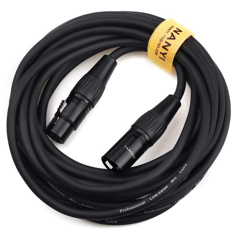NANYI XLR Male to Female Microphone Cable, 3-Pin, DMX Patch Cord, 16ft
