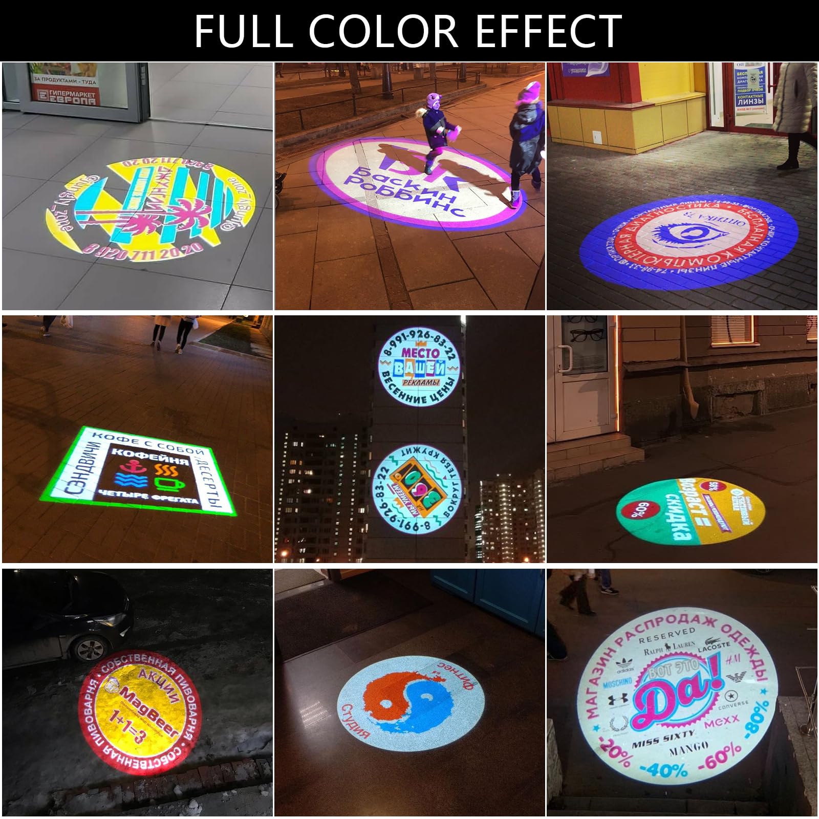 YYD Logo Projector Lights Custom GOBO projectors for Store Business or wall Outdoor Waterproof ip67 HD led for Shop Advertising and Wedding